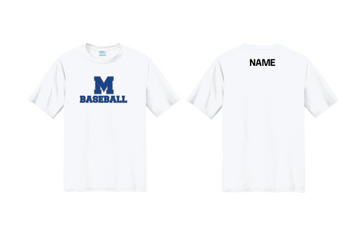 Montclair Baseball Dryfit Performance Tee - White