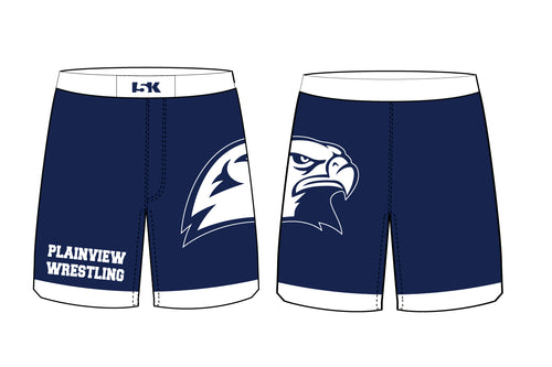 Plainview Hawks Wrestling Sublimated Shorts - Navy