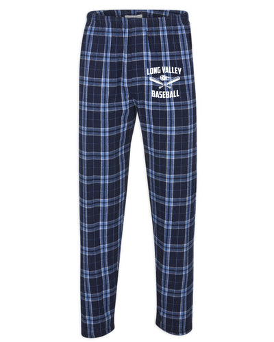 Long Valley Baseball Flannel Pants - Navy/Carolina Blue