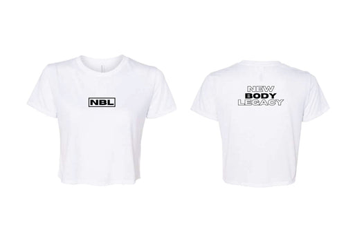 New Body Legacy Women's Bella Canvas Flowy Crop Tee - White