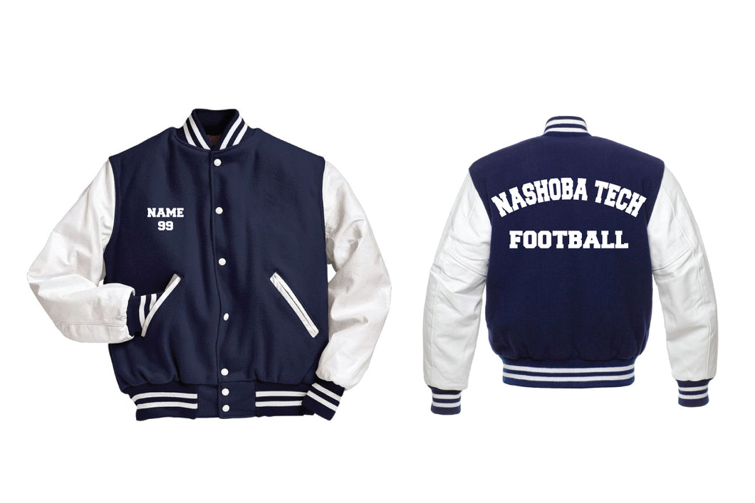 Nashoba Tech Varsity Jacket - Navy/White (Football)