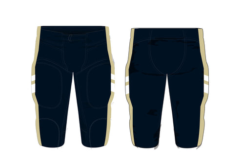 Braves Football Sublimated Integrated Game Pants - Navy