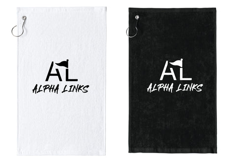 Alpha Links Golf Towel - Black/White