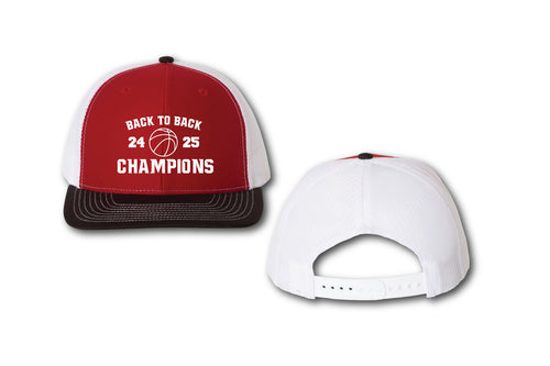 Highlands Rec Adjustable SnapBack Cap - Red / White / Black Bill
