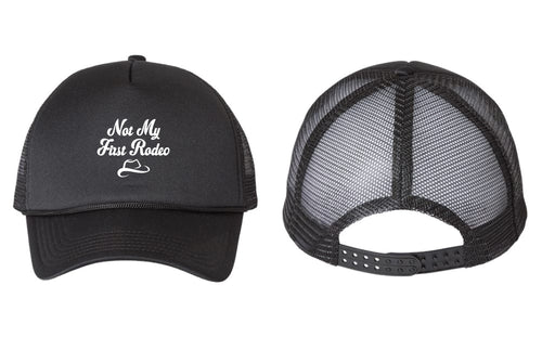 Not My First Rodeo Snapback Trucker Cap - Black/Black