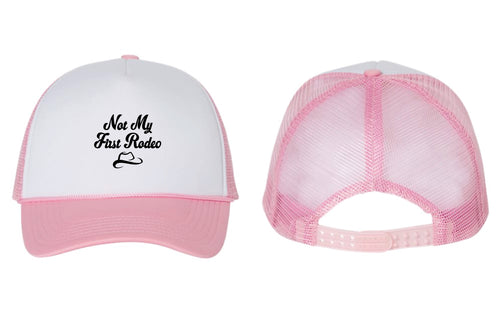 Not My First Rodeo Snapback Trucker Cap - White/Pink