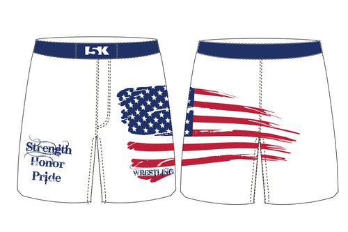 USA Patriot Collection Sublimated Strength Honor Pride Shorts - White