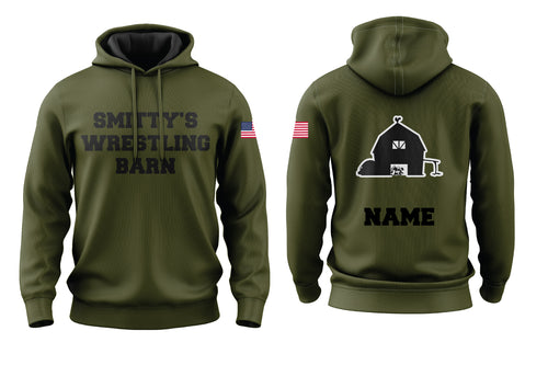 Smitty's Wrestling Barn Sublimated Army Green Hoodie (Design 2)