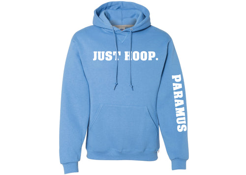 Paramus Basketball Cotton Hoodie Just Hoop Design - Carolina Blue