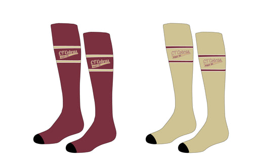 CT Cobras Baseball Sublimated Knee High Socks - Garnet / Vegas