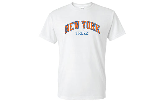 Truzz Knicks Cotton Crew Tee - White