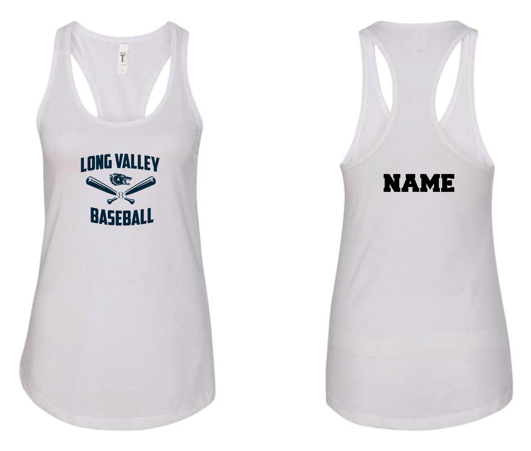 Long Valley Baseball Ladies' Cotton Tank Top - White