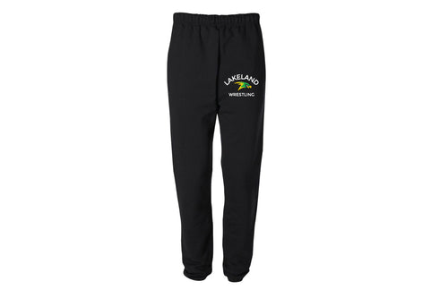 Lakeland Wrestling Cotton Sweatpants - Black