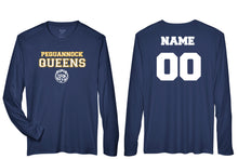 Pequannock Queens Soccer DryFit Long Sleeve Shirt - Navy