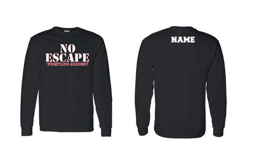 No Escape Wrestling Academy Longsleeve Cotton Tee - Black