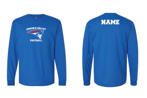 AuSable Patriots Football Cotton Long Sleeve Shirt - Royal
