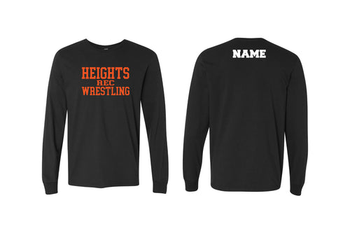 Hasbrouck Heights Wrestling Cotton Crew Long Sleeve Tee - Black