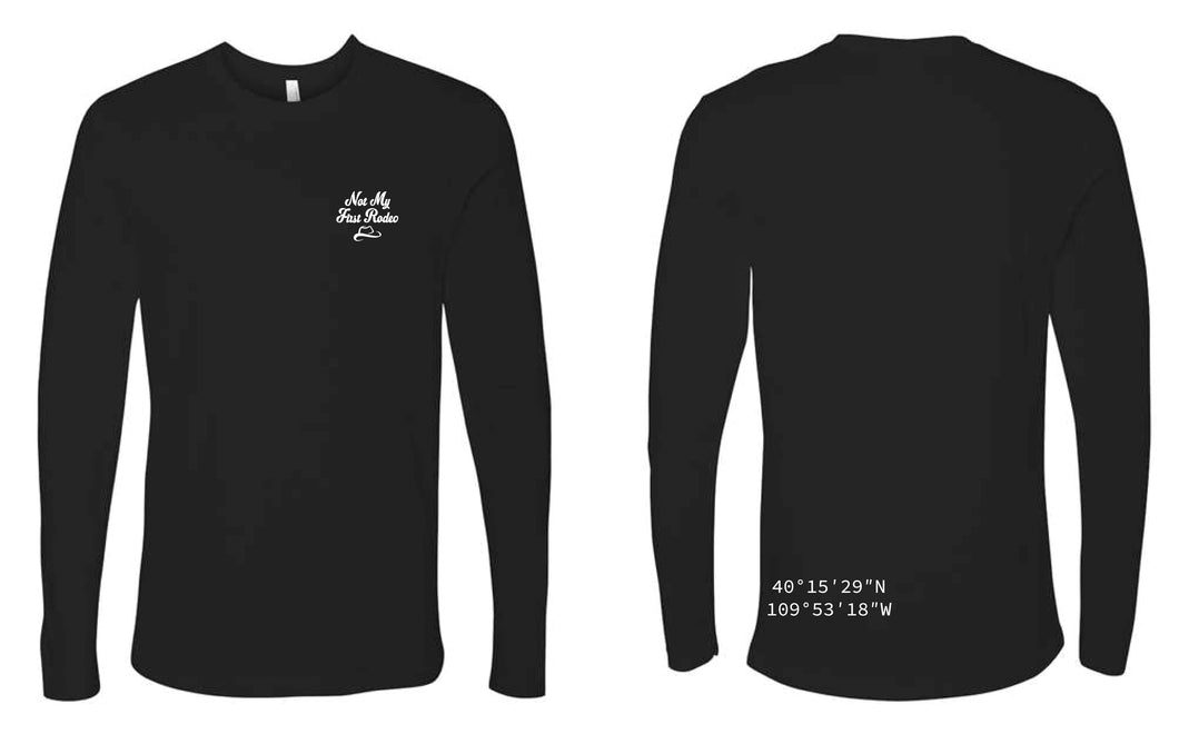 Not My First Rodeo Cotton Crew Long Sleeve Tee - Black