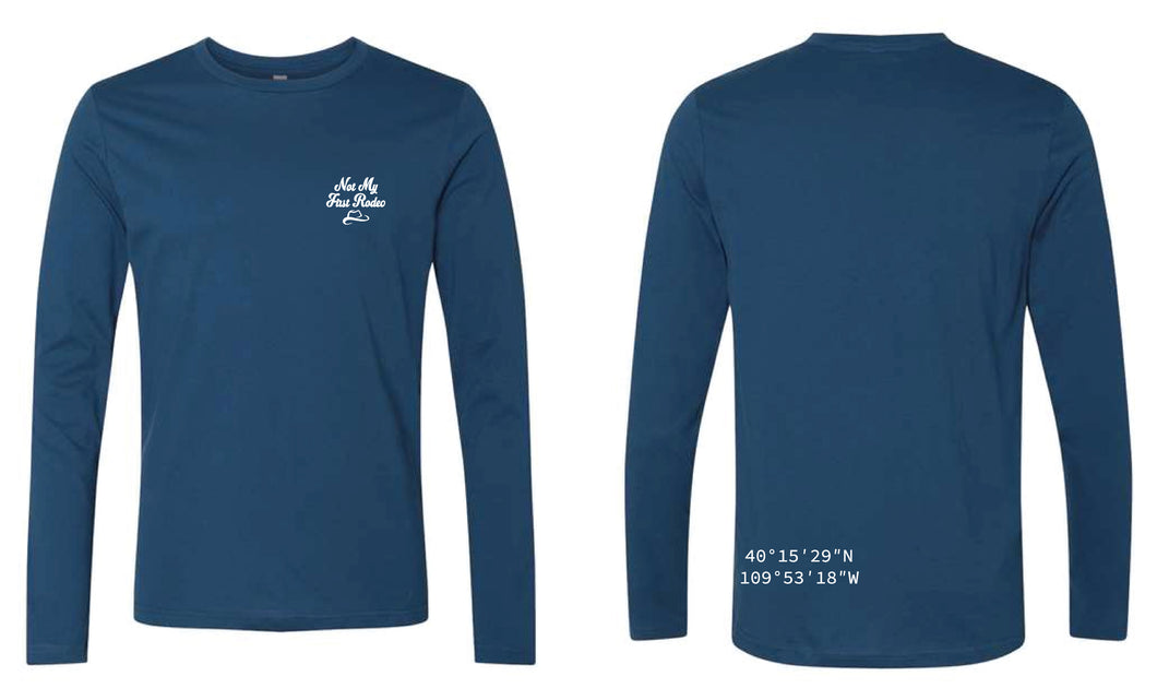 Not My First Rodeo Cotton Crew Long Sleeve Tee - Cool Blue