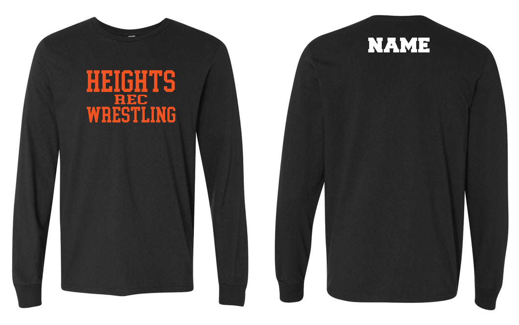 Hasbrouck Heights Wrestling Cotton Crew Long Sleeve Tee - Black