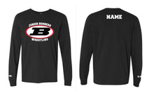 Boonton Wrestling Cotton Crew Long Sleeve Tee - Black