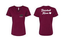 Masterful Mechanics Baseball Women's V-Neck Tee - Maroon