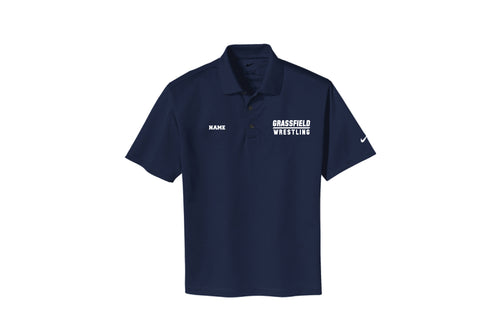 Grassfield Grizzlies Wrestling Nike Men's Dryfit Polo - Navy