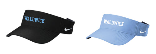 Waldwick Softball Adjustable Nike Visor - Black / Carolina Blue