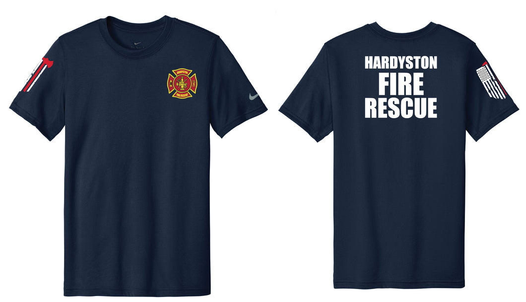 Custom Fire Department Nike T-Shirt - Navy