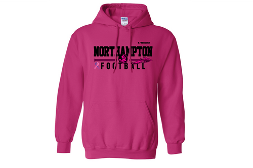 Northampton Indians Football Cotton Hoodie Cancer Awareness- PINK