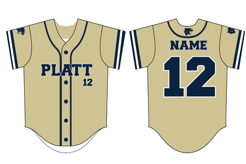 Platt Panther Baseball Sublimated Game Jersey - Gold