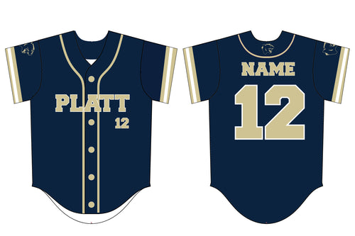 Platt Panther Baseball Sublimated Game Jersey - Navy