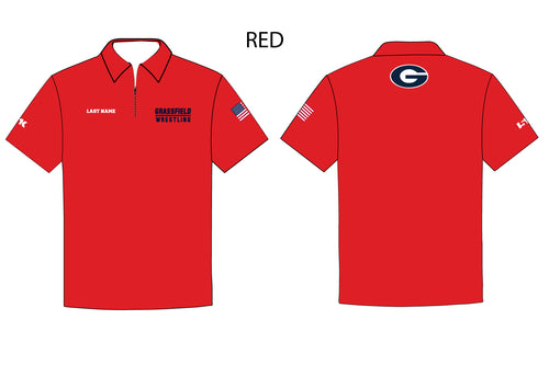Grassfield Grizzlies Wrestling Sublimated Polo - RED or NAVY