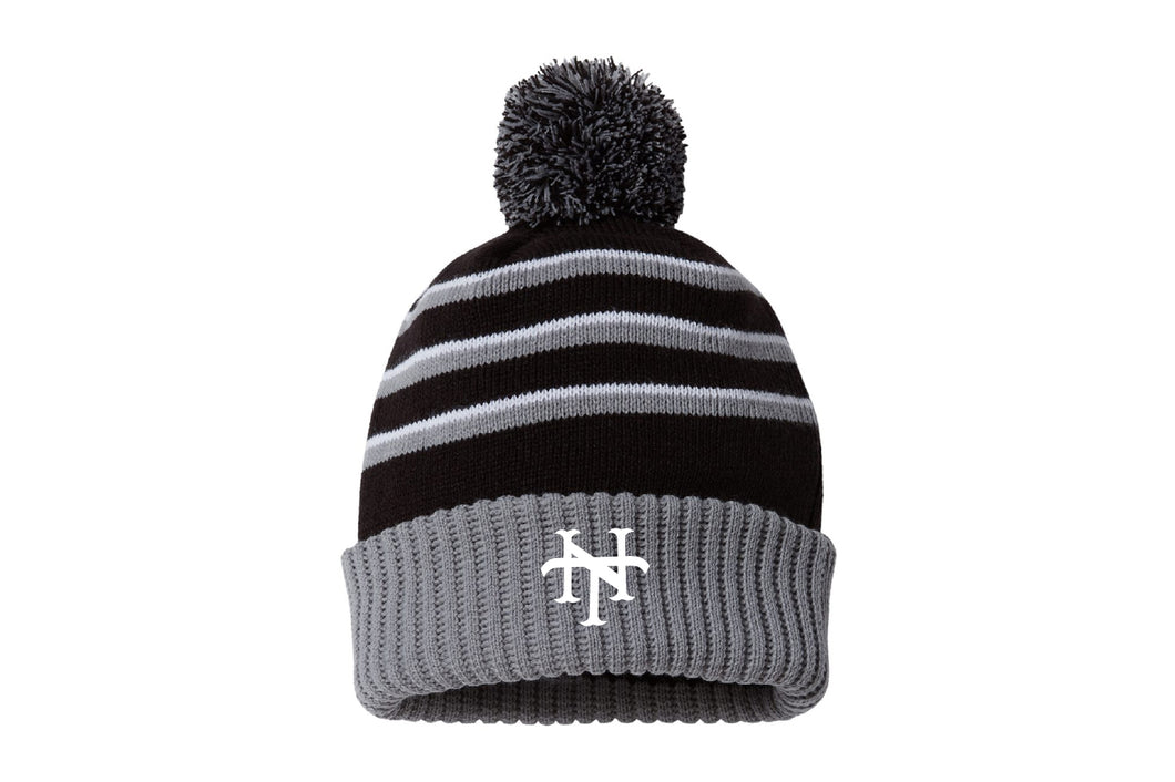Nova Titans Wrestling Pom Beanie - Black/Grey