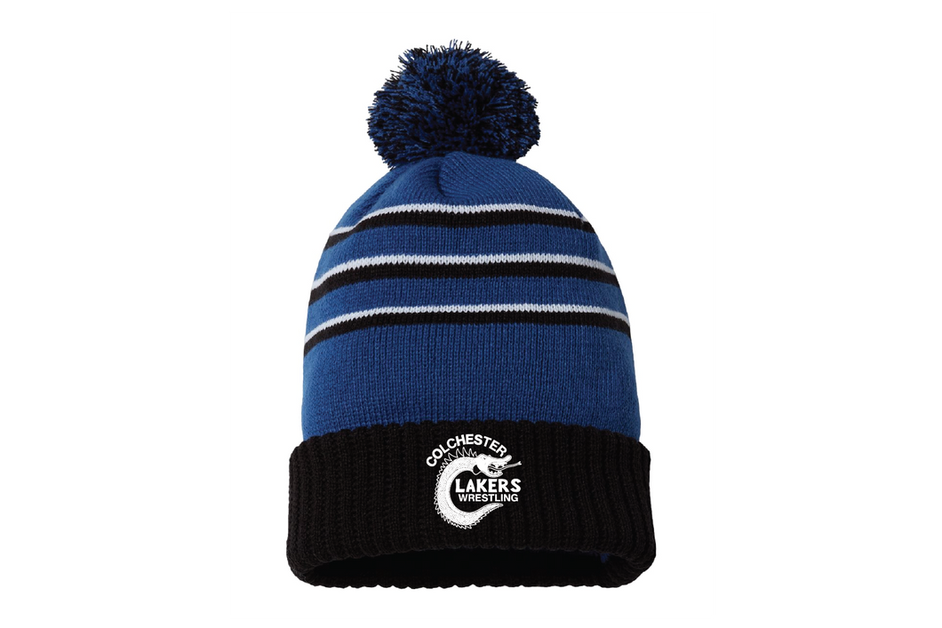Lakers Wrestling Pom Beanie - Royal/Black
