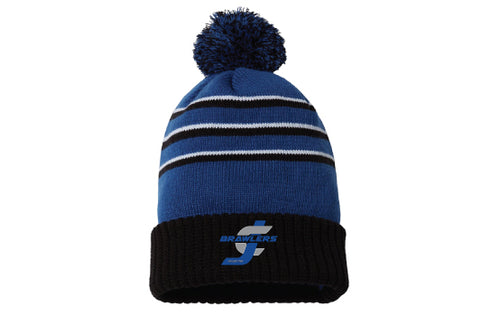 Pom Beanie - Black/Royal