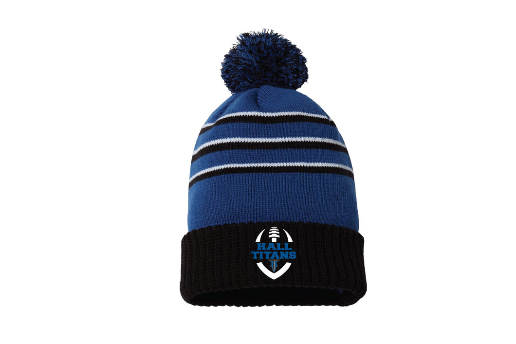 Hall Titans Football Pom Beanie - Black/Royal