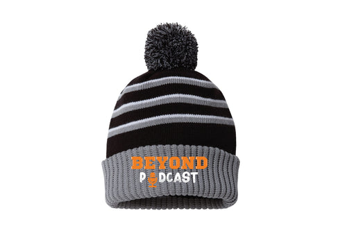 Beyond Podcast Pom Beanie - Black/Grey