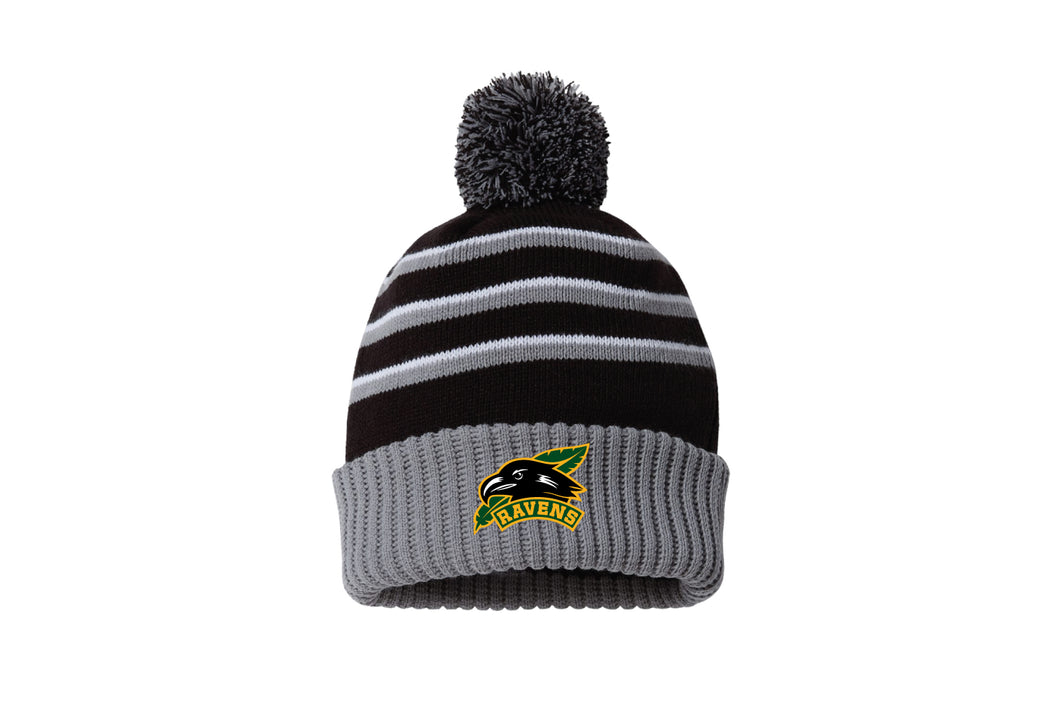 RCS Ravens Wrestling Pom Beanie - Black/Grey