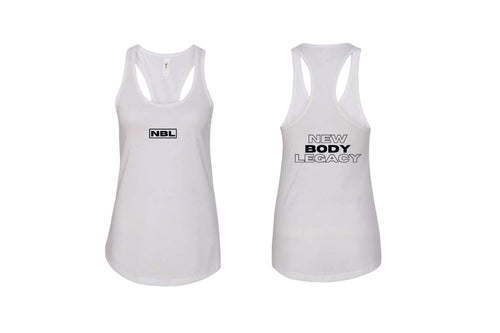 New Body Legacy Women's Next Level Racerback Tank Top - White