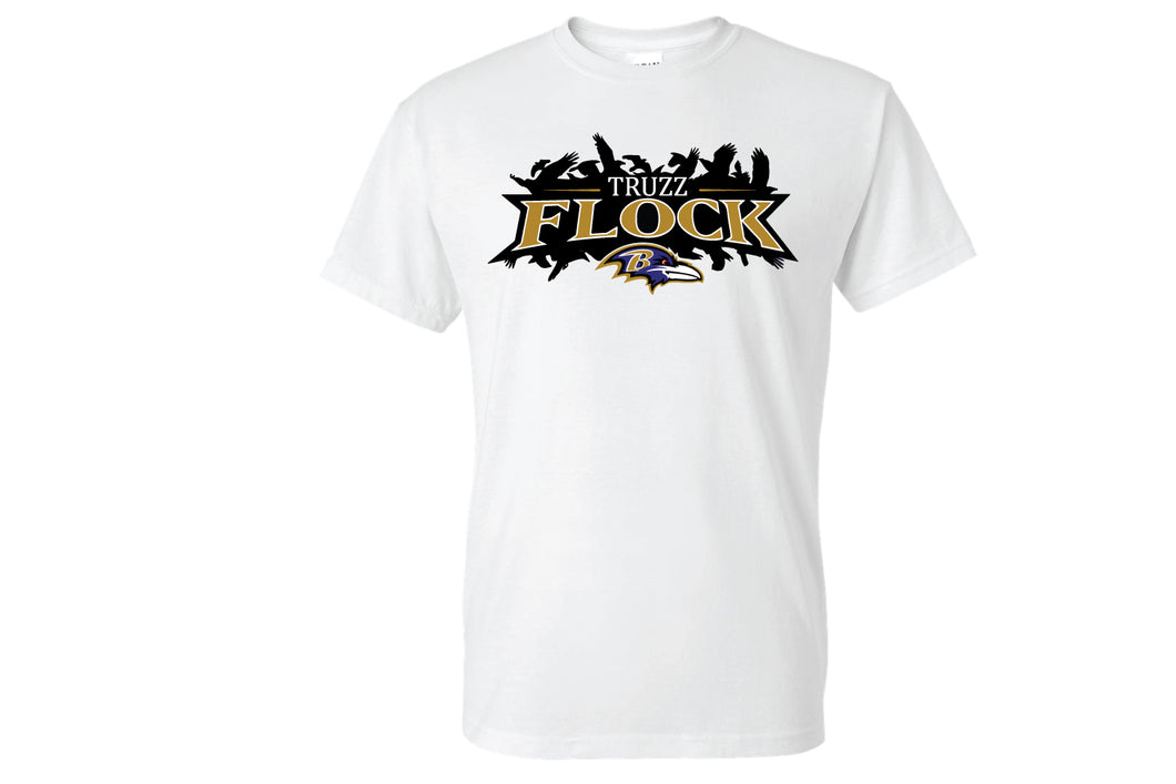 Truzz Flock Cotton Crew Tee - White