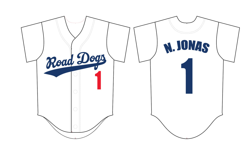Road Dogs Baseball Sublimated Game Jersey - White