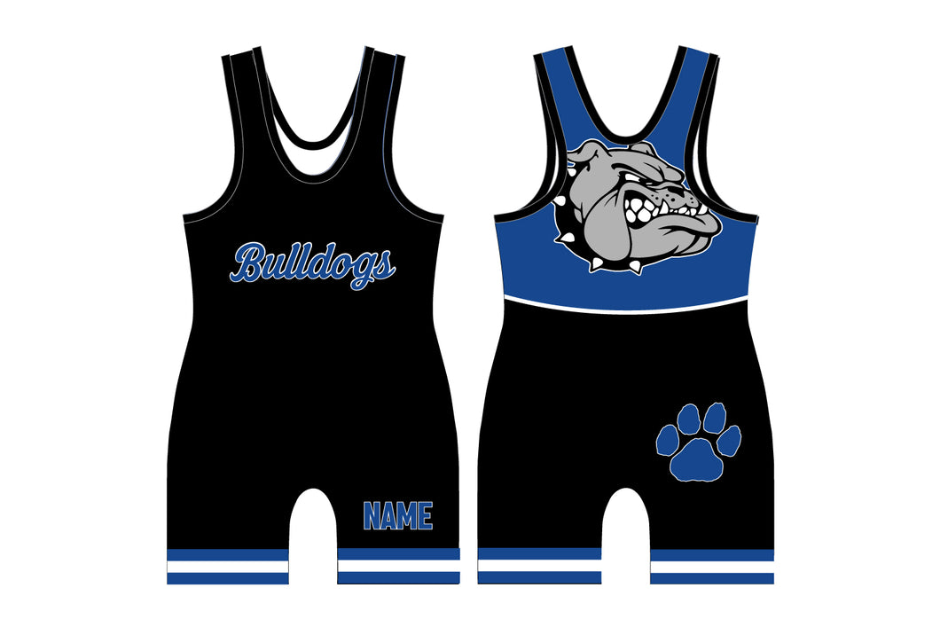 Salem Bulldogs Wrestling Sublimated Men's Singlet - Design 3