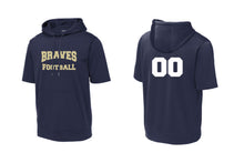 Braves Football Short Sleeve Hoodie - Design 2 (Navy)