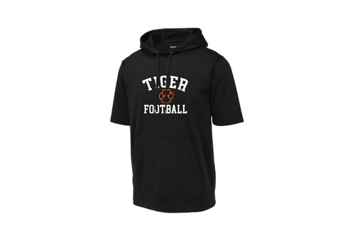 Hackettstown Football Short Sleeve Hoodie - Design 1 (Black)