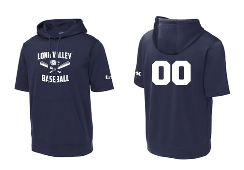 Long Valley Baseball Short Sleeve Hoodie - Navy