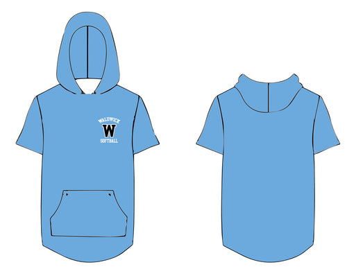 Waldwick Softball Sublimated Short Sleeve Hoodie - Carolina Blue