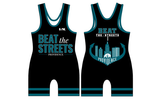 Beat The Streets Wrestling Sublimated Men's Singlet - Black