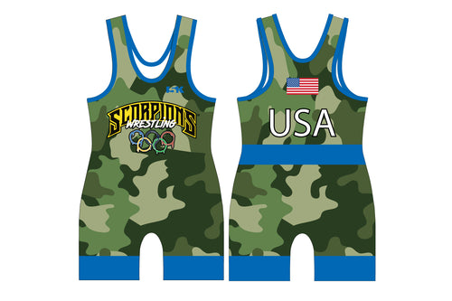 [NEW] Scorpions Wrestling Sublimated Singlet - Freestyle (Blue)