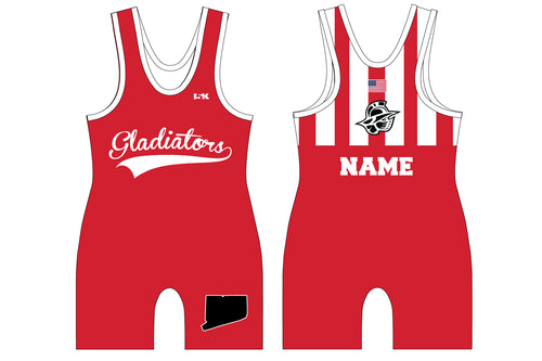 Bristol Gladiators Wrestling Sublimated Men's Singlet - Red Version